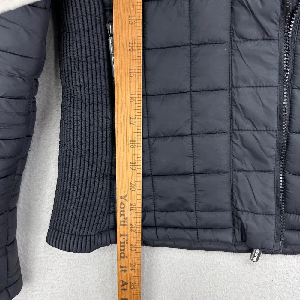 The Original Superdry Fuji JKT Womens Large Black Hooded Puffer Jacket Ski Japan